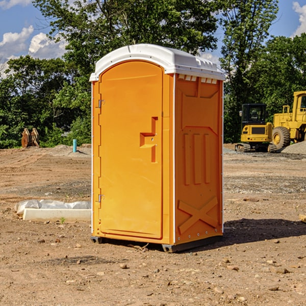 how often are the porta potties cleaned and serviced during a rental period in Canyon